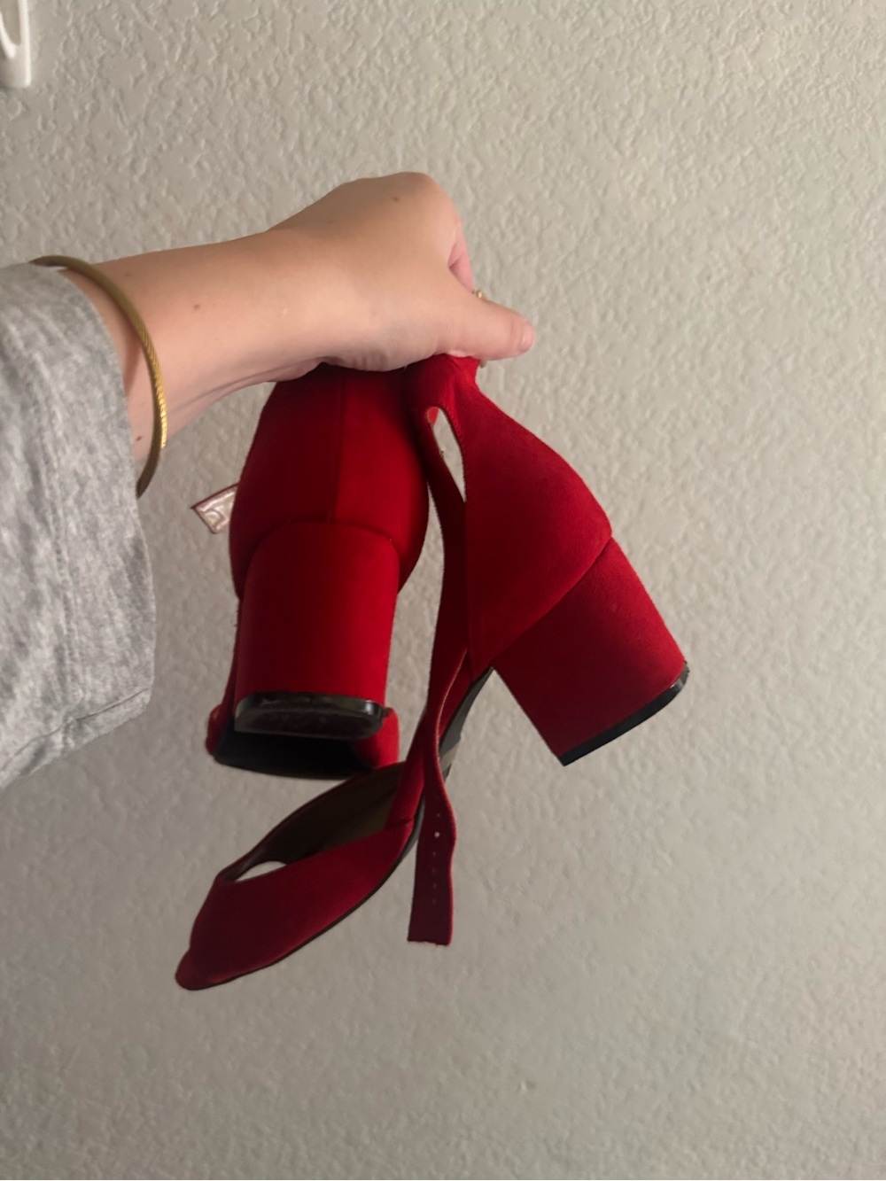 Dream Pairs Red Block Heel Ankle Strap Sandals